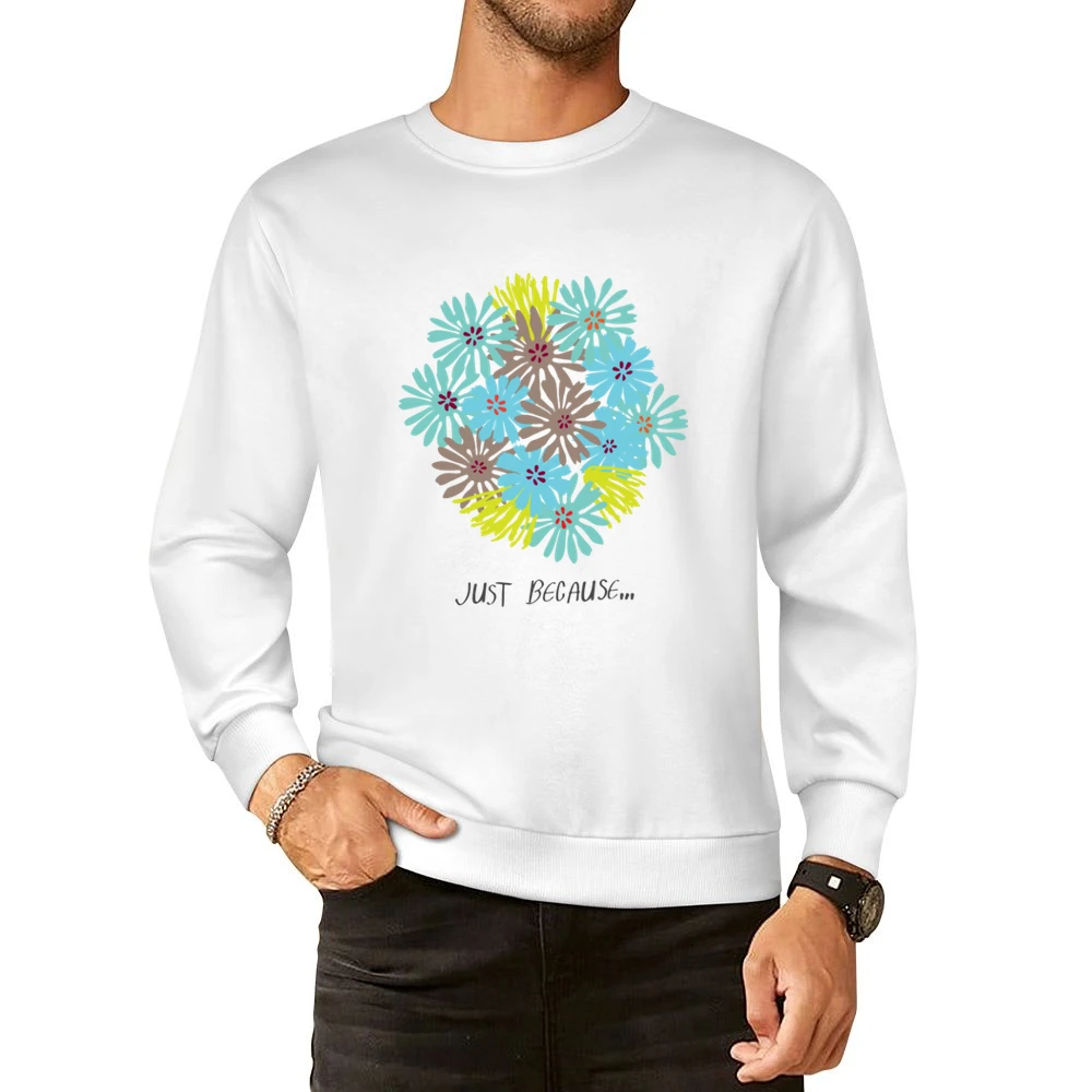 Just because blooming colour flowers European Size Pullover Sweater