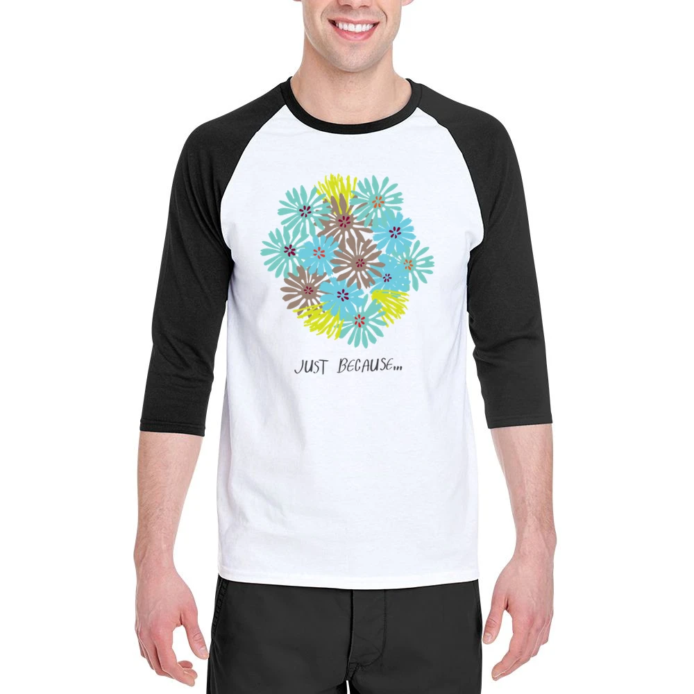 Just because blooming colour flowers Men 3/4 Sleeve T-Shirt