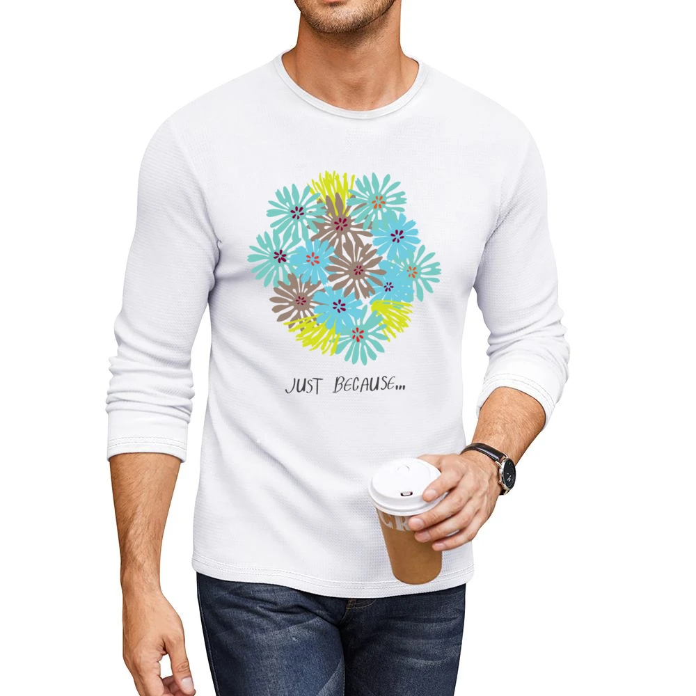 Just because blooming colour flowers Men CrewNeck Long Sleeve T-Shirt