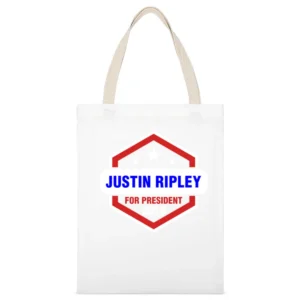 Justin Ripley For President 2016 Luther TV Show White Canvas Tote Shopping Bag