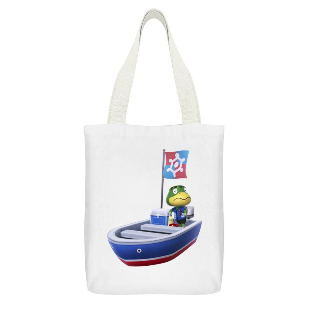 Kapp'n Boat From Animal Crossing Nintendo Character Video Game White Canvas Tote Shopping Bag With Interior Pocket