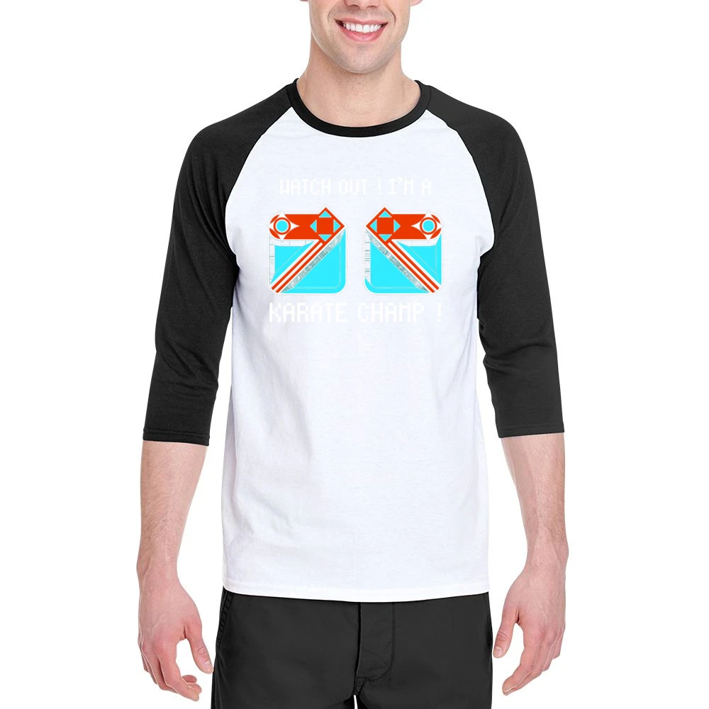Karate Champ Video Game Retro 80s Men 3/4 Sleeve T-Shirt