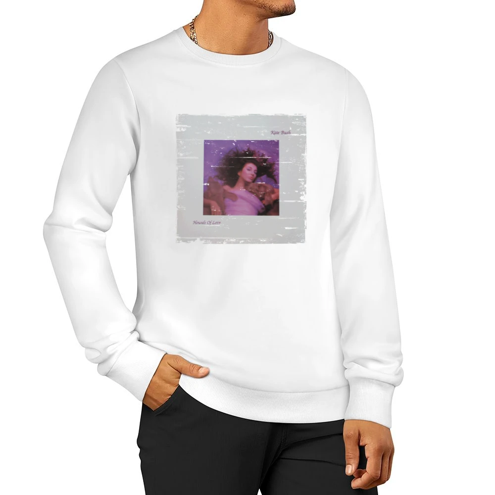 Kate Bush Hounds Of Love Album Cover Distressed Image Men Pullover Sweatshirt