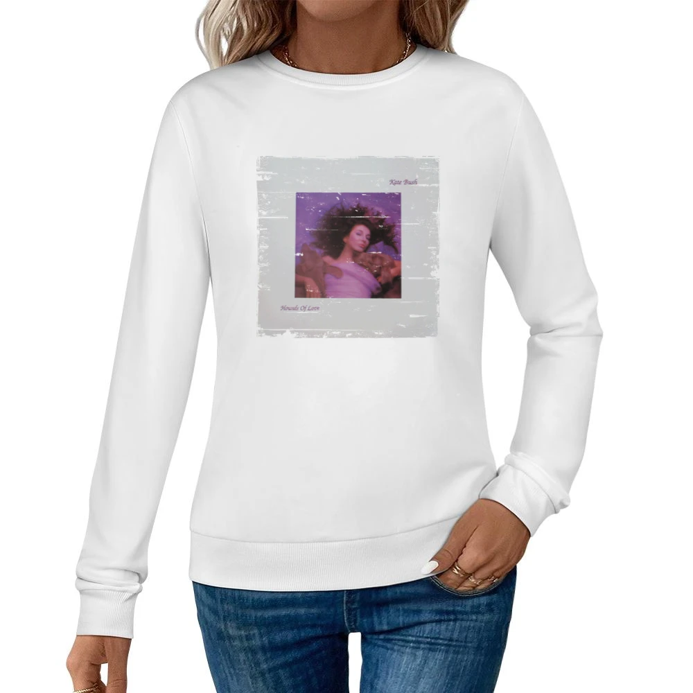 Kate Bush Hounds Of Love Album Cover Distressed Image Women Pullover Sweatshirt