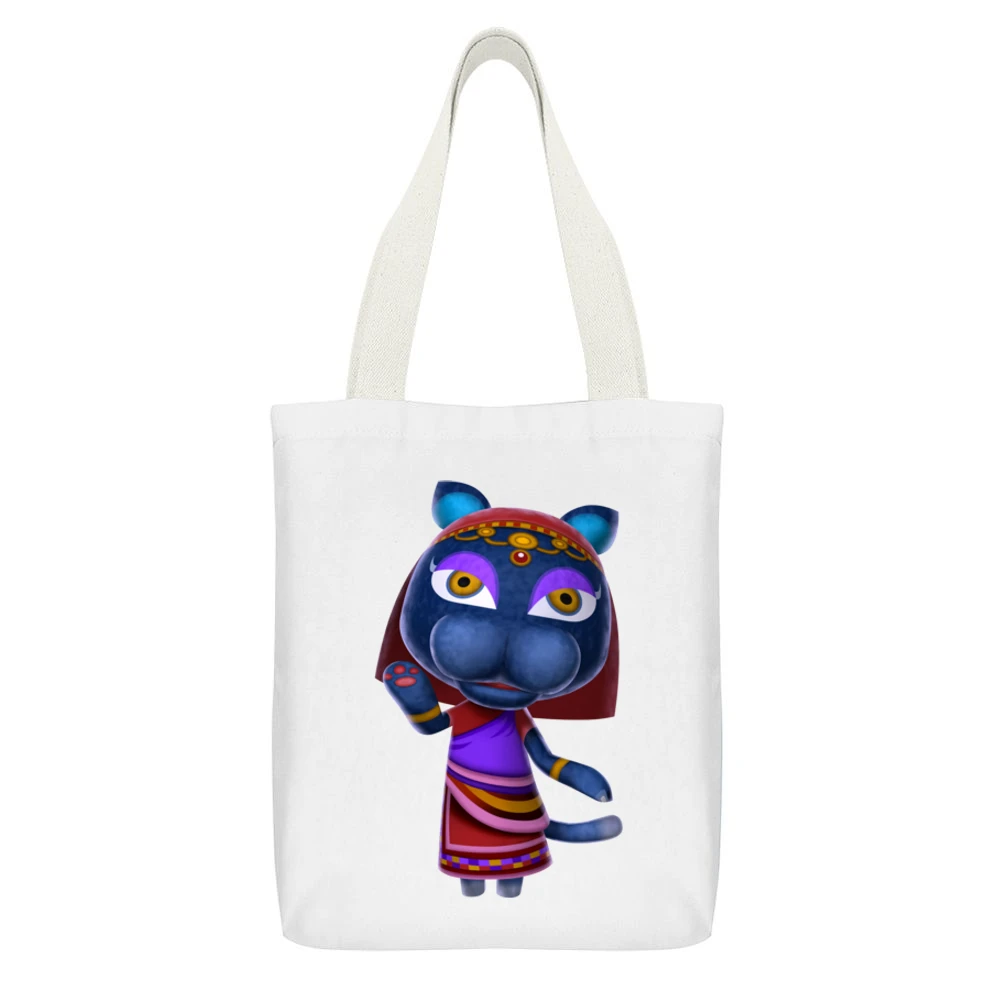 Katrina From Animal Crossing Nintendo Character Video Game White Canvas Tote Shopping Bag With Interior Pocket