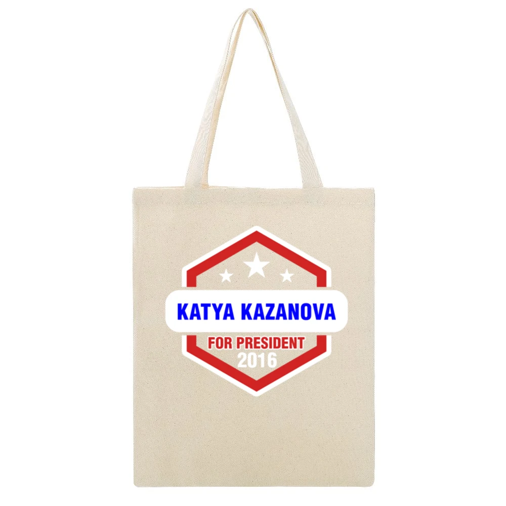 Katya Kazanova For President 2016 Archer TV Show Beige Canvas Tote Shopping Bag