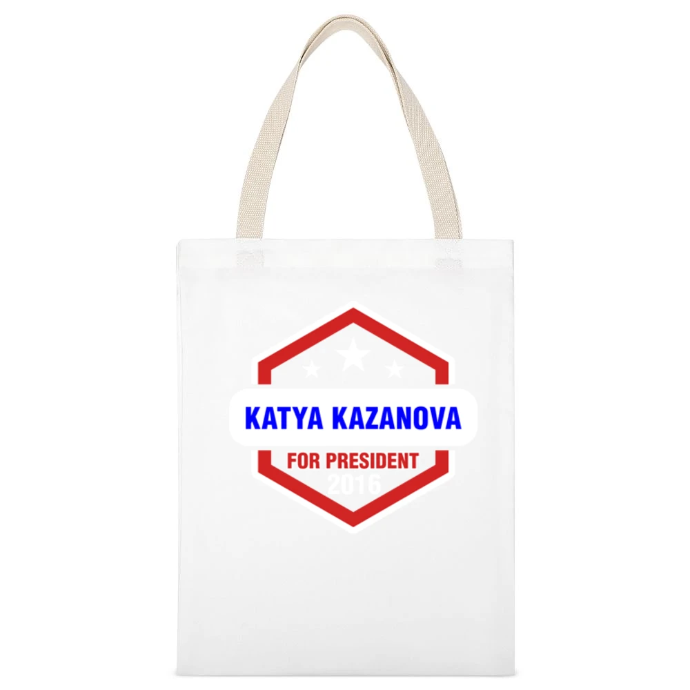 Katya Kazanova For President 2016 Archer TV Show White Canvas Tote Shopping Bag