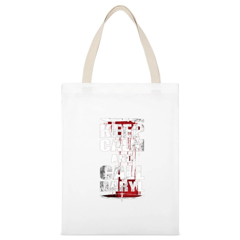 Keep Calm And Call Daryl White Canvas Tote Shopping Bag