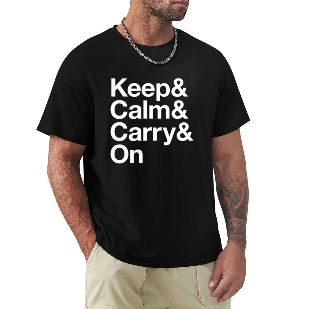 Keep Calm And Carry On Fun Graphic Tee Shirt Premium Men T-shirt