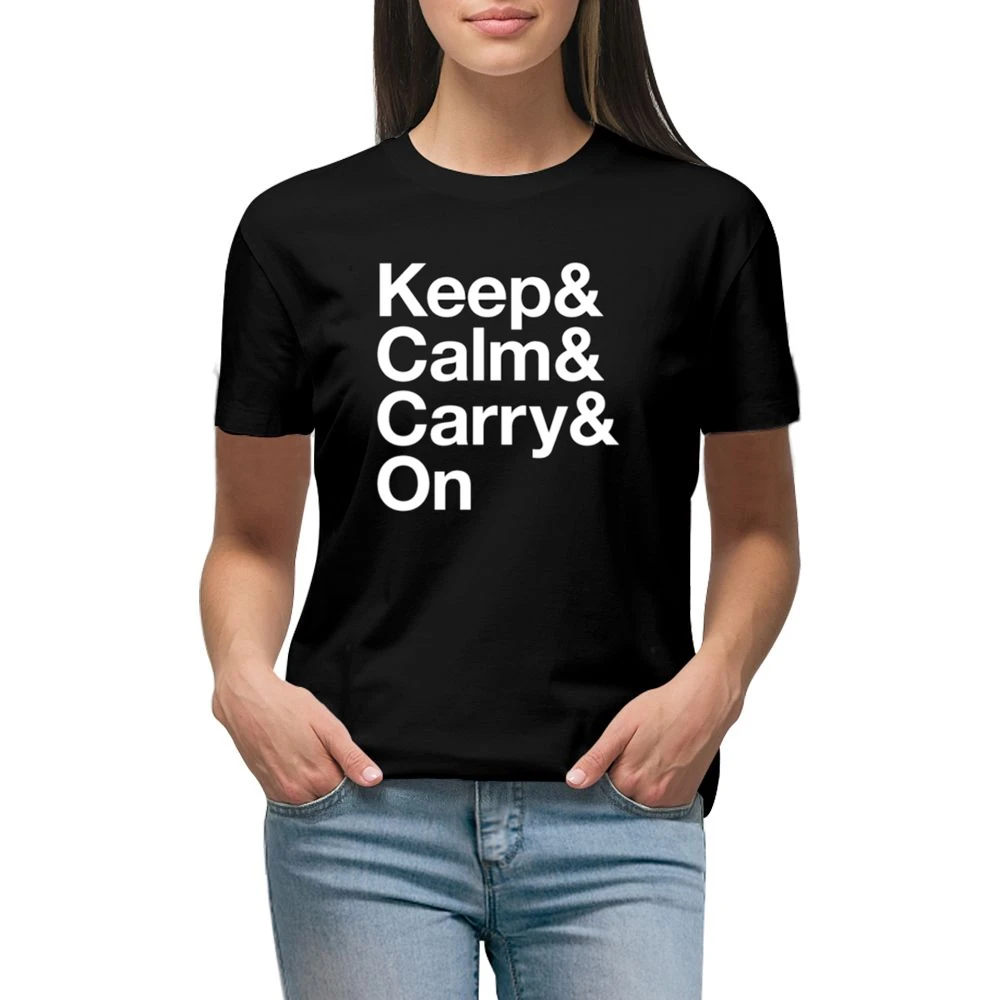 Keep Calm And Carry On Fun Graphic Tee Shirt Premium Women Ladies T-shirt