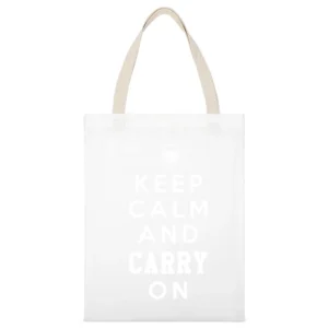Keep Calm And Carry On Hockey Playoffs Habs Goalie Graphic White Canvas Tote Shopping Bag