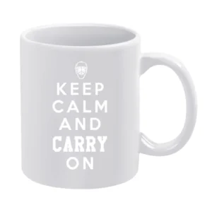 Keep Calm And Carry On Hockey Playoffs Habs Goalie Graphic White Mug