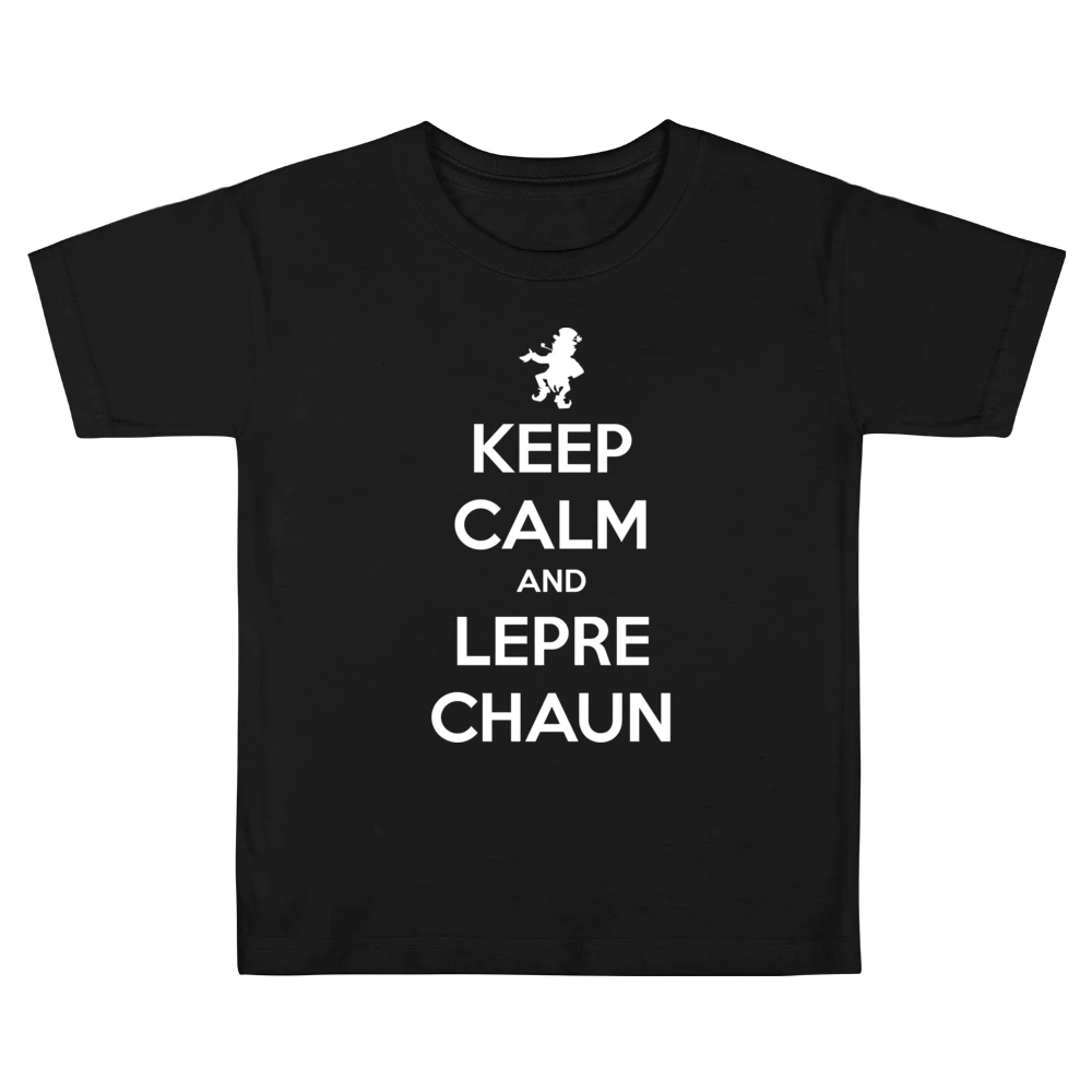 Keep Calm And Leprechaun Funny St Patricks Day Kids Boys Girls T-Shirt