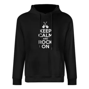 Keep Calm And Rock On Fun Rock N Roll Music Graphic European Size Men Hoodie