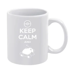 Keep Calm And Snorlax Funny Pokemon Sleeping Graphic Apparel White Mug