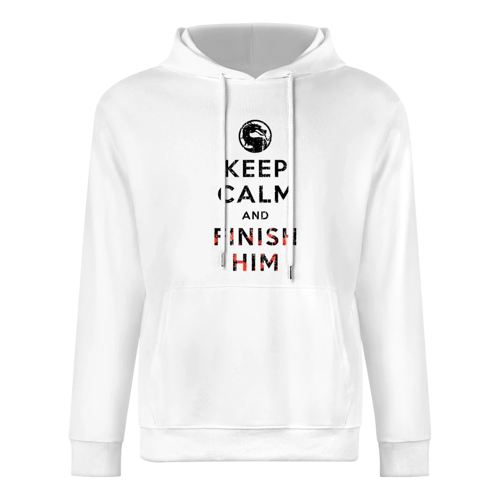 Keep Calm and Finish Him Mortal Kombat Funny Video Game European Size Men Hoodie