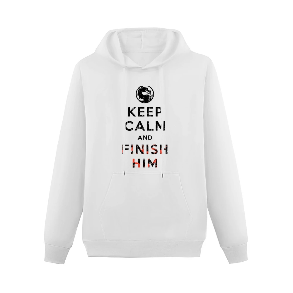 Keep Calm and Finish Him Mortal Kombat Funny Video Game Men Hoodie With Pocket