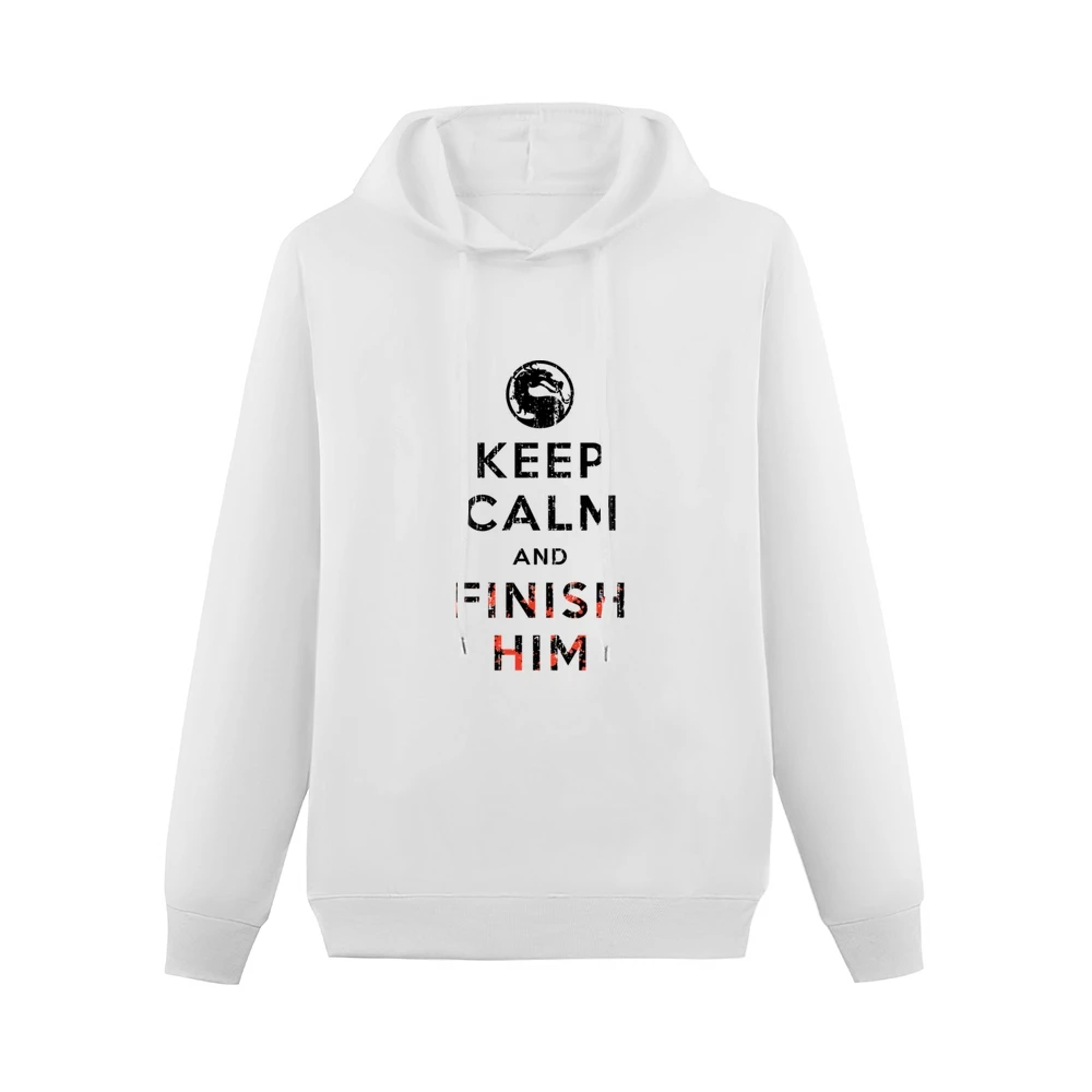 Keep Calm and Finish Him Mortal Kombat Funny Video Game Men Hoodie Without Pocket