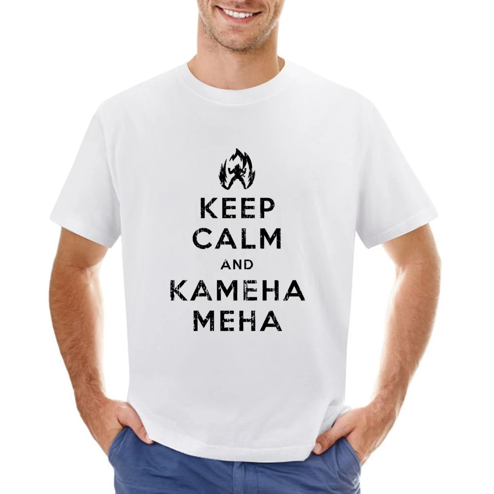 Keep Calm and Kamehameha Dragon Ball Z Funny Anime TV Show Asian Size Men T-Shirt