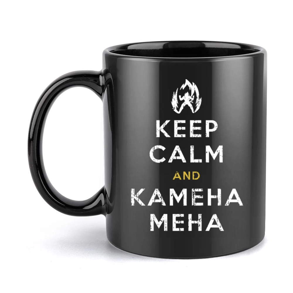 Keep Calm and Kamehameha Dragon Ball Z Funny Anime TV Show Black Mug