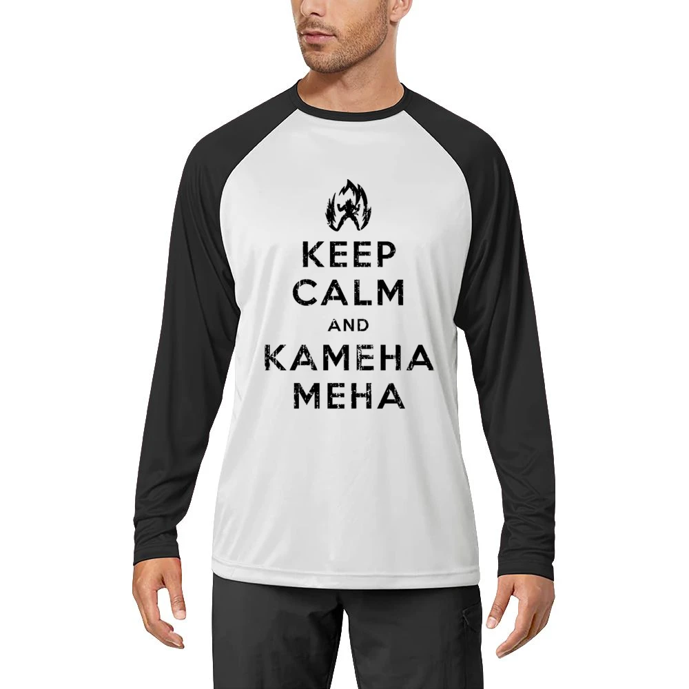 Keep Calm and Kamehameha Dragon Ball Z Funny Anime TV Show Men Long Sleeve T-Shirt