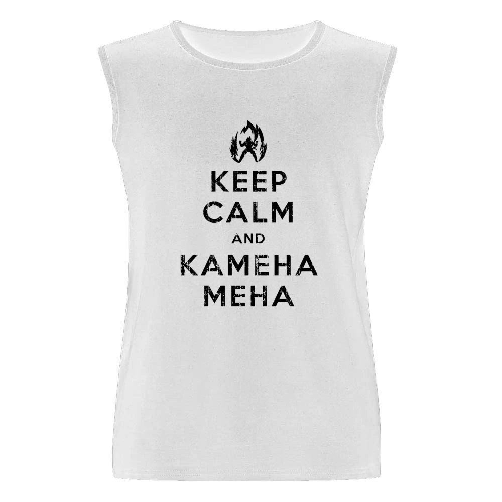 Keep Calm and Kamehameha Dragon Ball Z Funny Anime TV Show Men Sleeveless T-Shirt