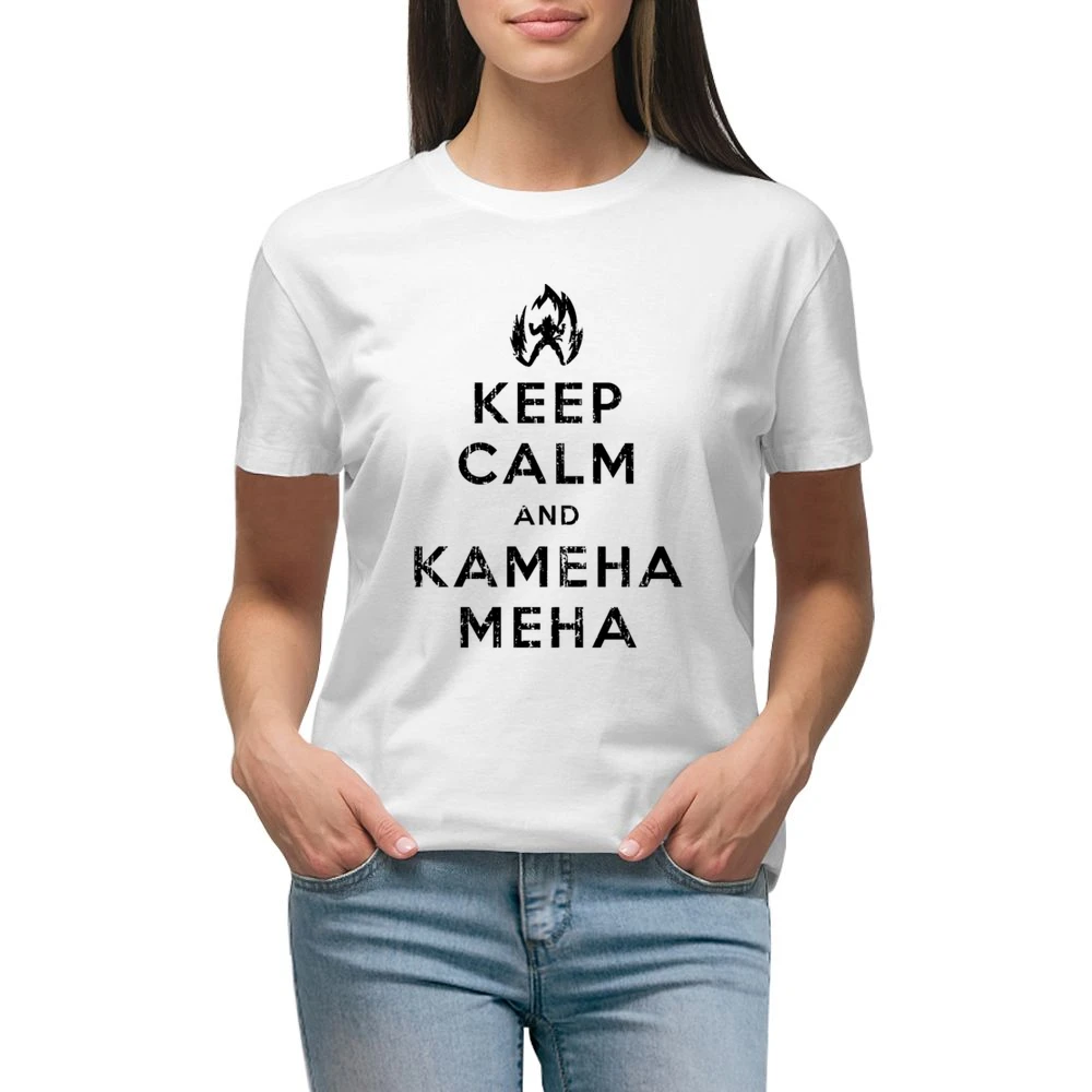 Keep Calm and Kamehameha Dragon Ball Z Funny Anime TV Show Premium Women Ladies T-shirt