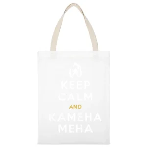 Keep Calm and Kamehameha Dragon Ball Z Funny Anime TV Show White Canvas Tote Shopping Bag
