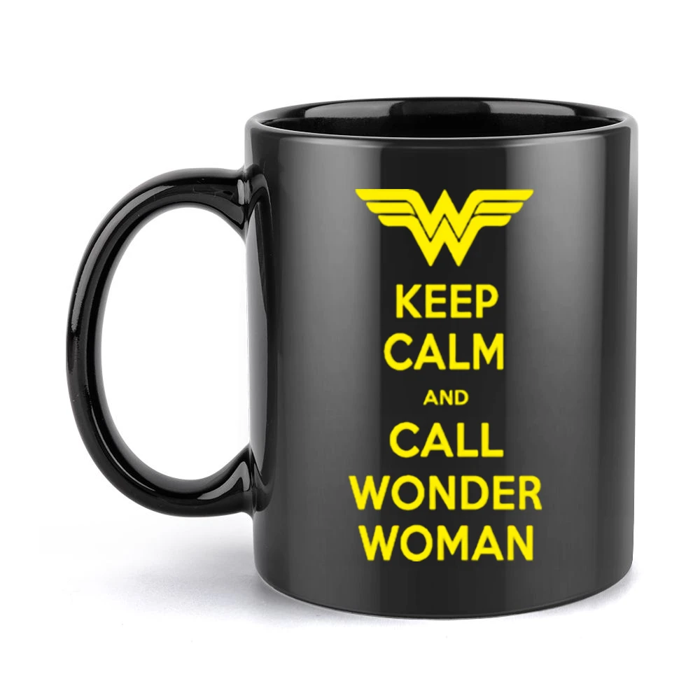 Keep Calm and call Wonder Woman Black Mug