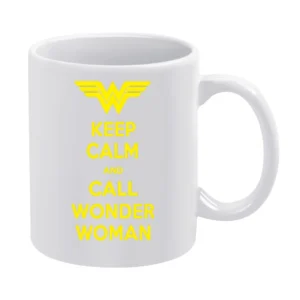 Keep Calm and call Wonder Woman White Mug
