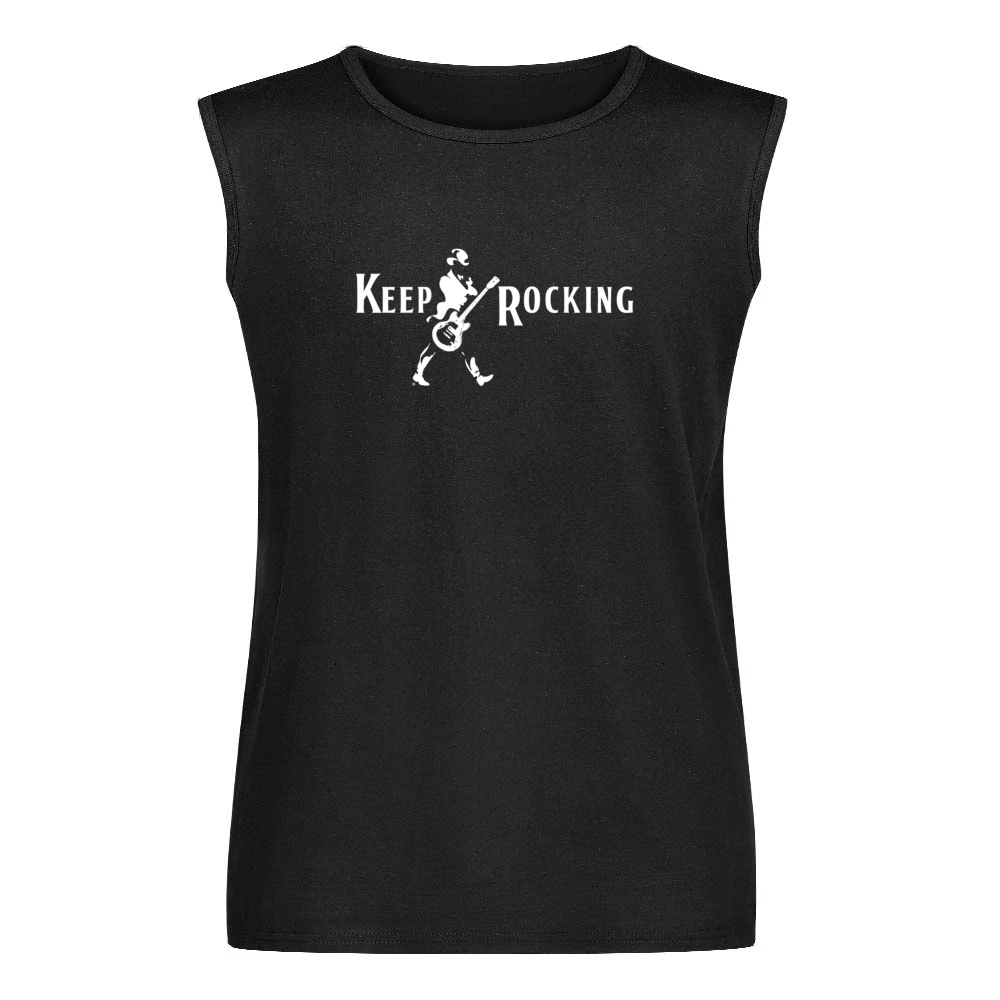Keep Rocking Fun Parody Rock N Roll Walker Alcohol Party Graphic Tee S Men Sleeveless T-Shirt