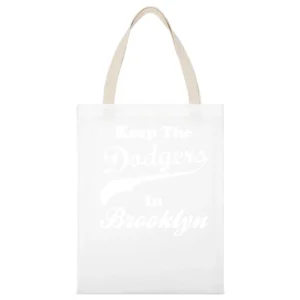 Keep The Dodgers in Brooklyn Sport White Canvas Tote Shopping Bag