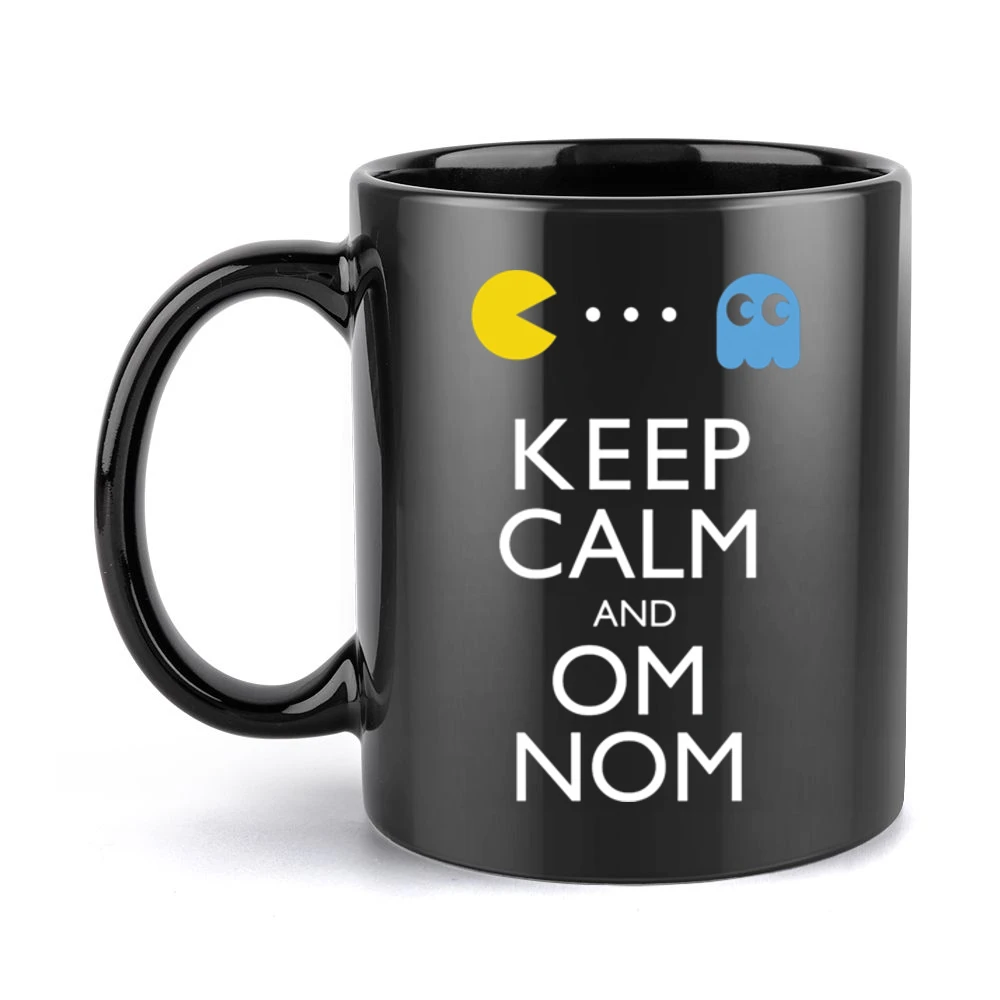 Keep calm and Om Nom Black Mug
