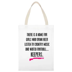 Keepers Tshirt White Canvas Tote Shopping Bag