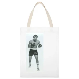 Ken Norton Boxing White Canvas Tote Shopping Bag
