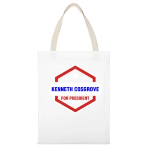 Kenneth Cosgrove For President 2016 Mad Men TV Show White Canvas Tote Shopping Bag