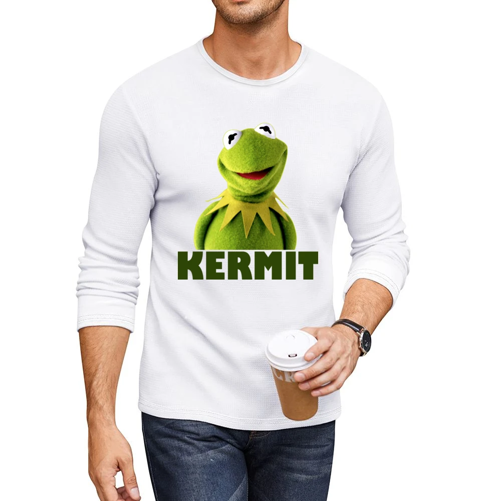Kermit The Frog Men CrewNeck Long Sleeve T-Shirt