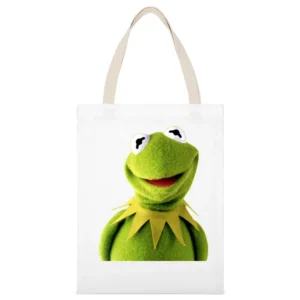 Kermit The Frog Muppets White Canvas Tote Shopping Bag