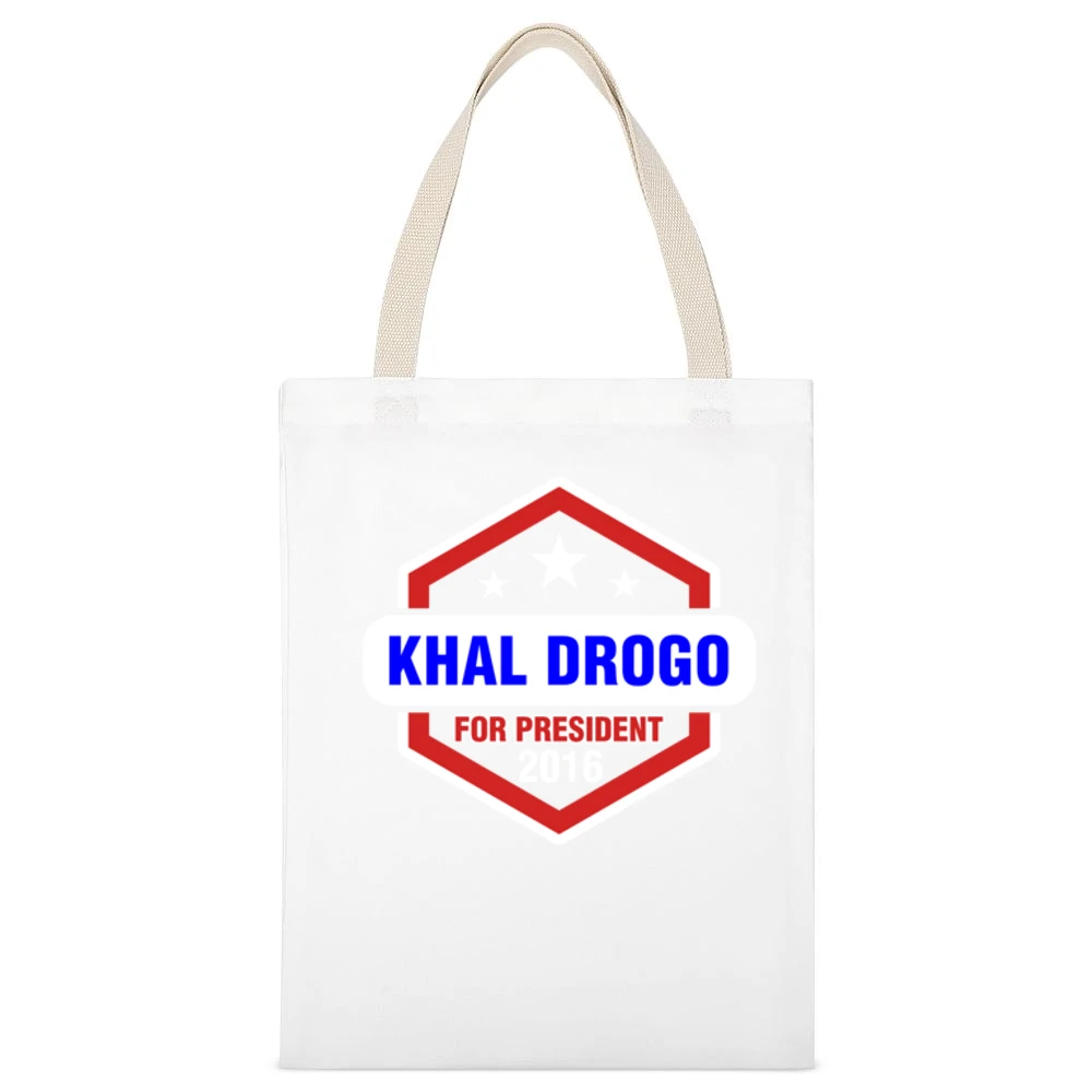 Khal Drogo For President 2016 Game of Thrones TV Show White Canvas Tote Shopping Bag