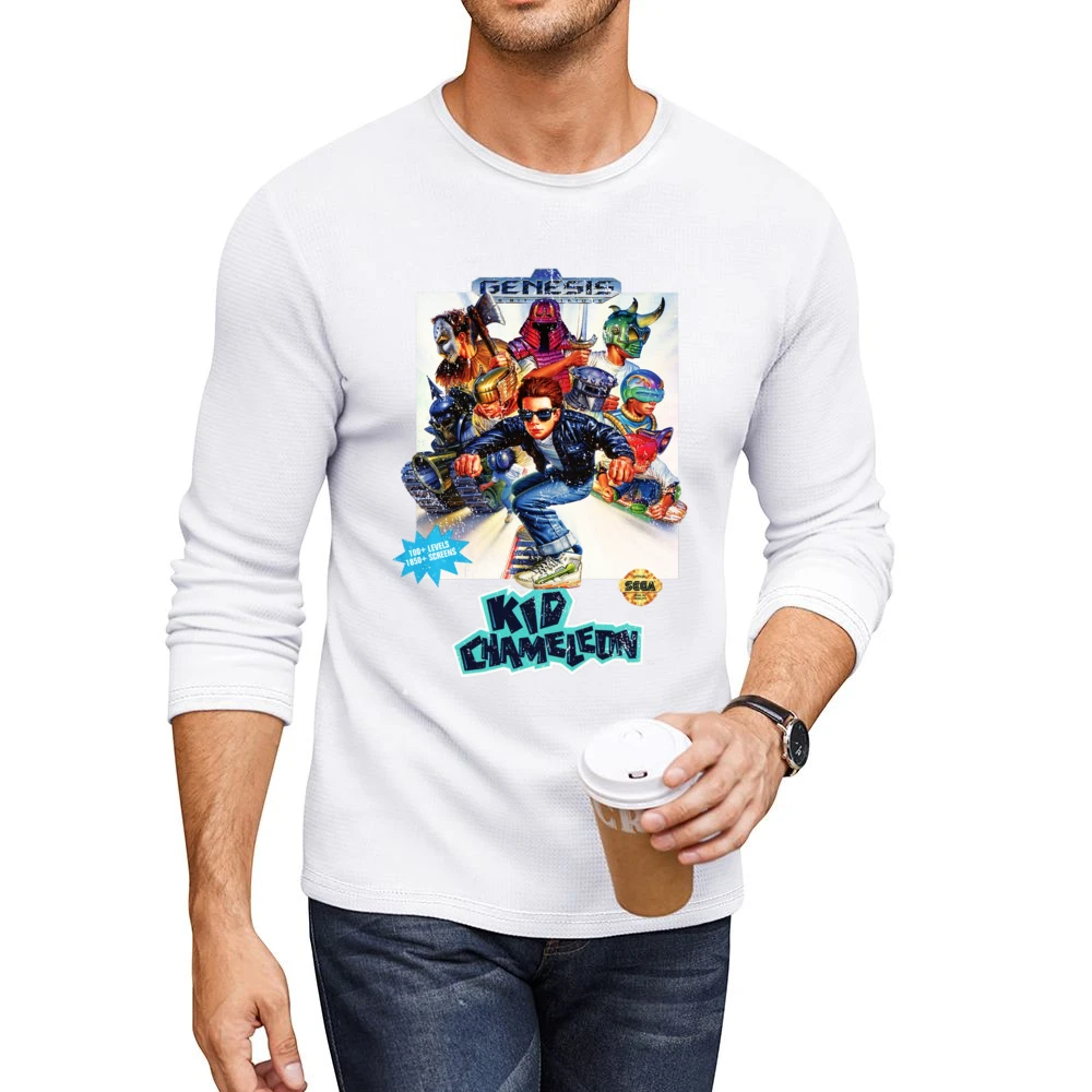 Kid Chameleon Sega Genesis Old School Retro Video Game Fan Distressed Men CrewNeck Long Sleeve T-Shirt