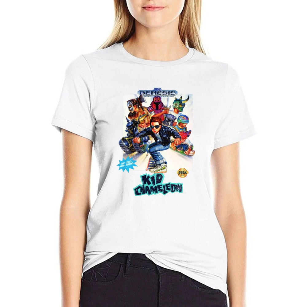 Kid Chameleon Sega Genesis Old School Retro Video Game Fan Distressed US Size Women Ladies T-shirt