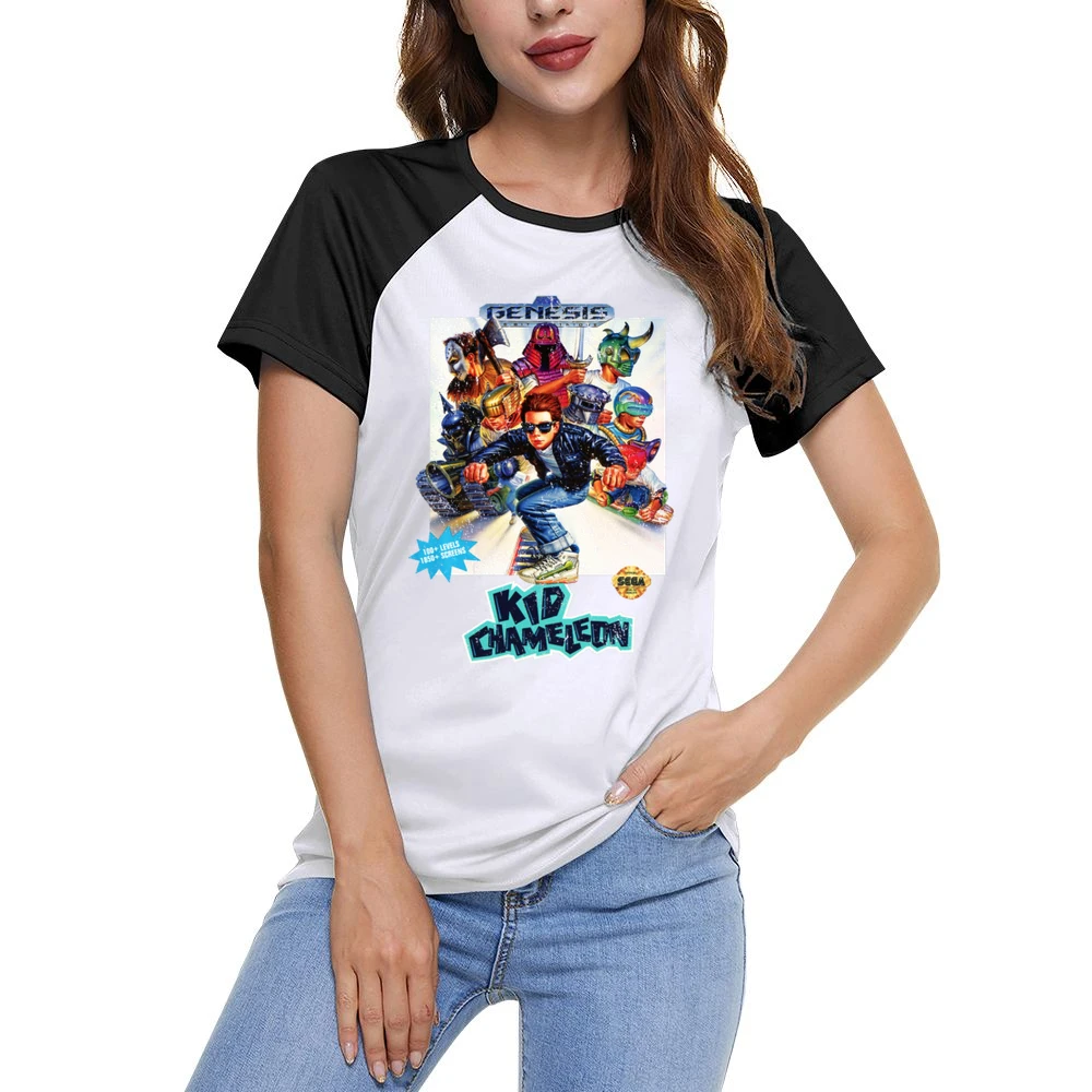 Kid Chameleon Sega Genesis Old School Retro Video Game Fan Distressed Women Ladies Short Sleeve T-Shirt