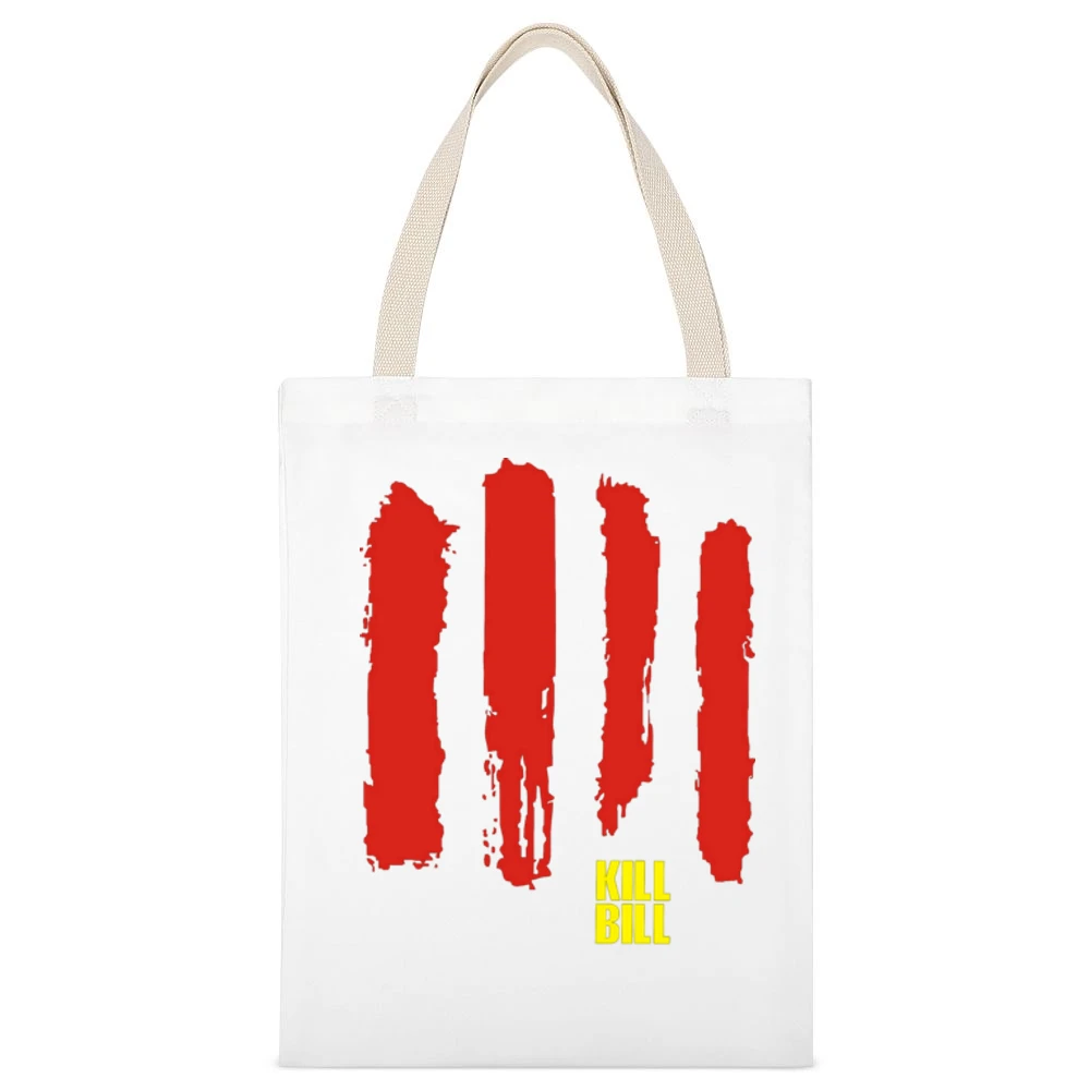Kill Bill Movies blood Sword White Canvas Tote Shopping Bag