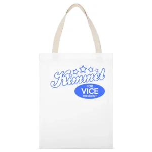 Kimmel For Vice President Fun Jimmy Kimmel Political Graphic White Canvas Tote Shopping Bag