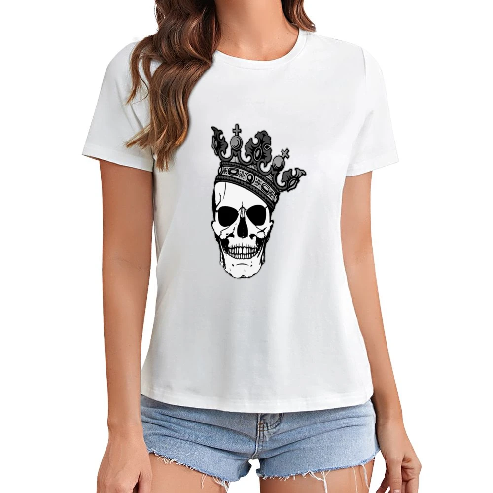 King Skull Tshirt Asian Size Women Ladies T-shirt
