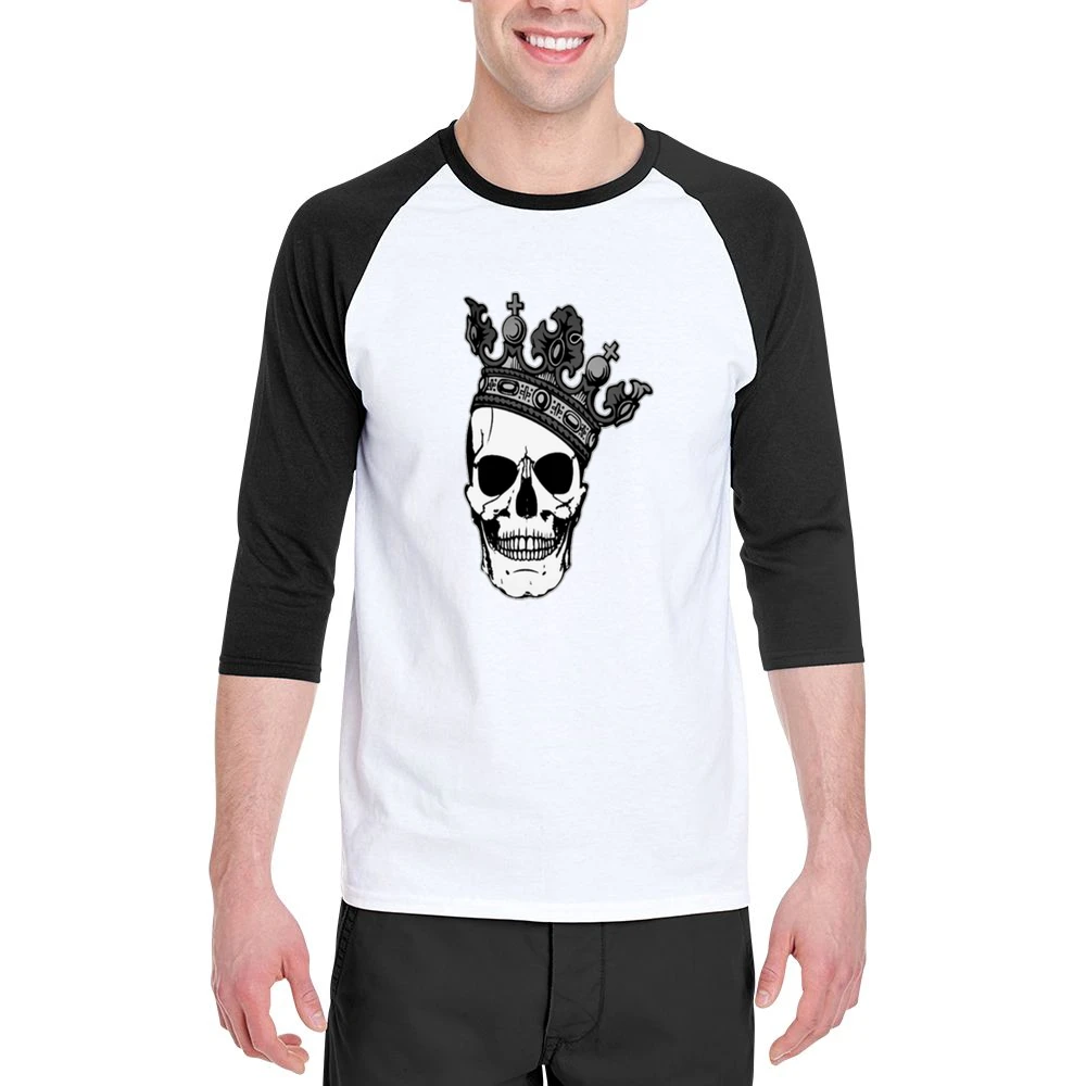 King Skull Tshirt Men 3/4 Sleeve T-Shirt