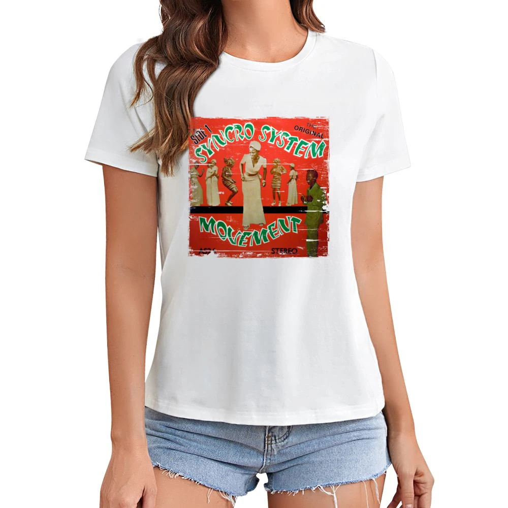 King Sunny Ade Synchro System Album Cover Distressed Image Asian Size Women Ladies T-shirt