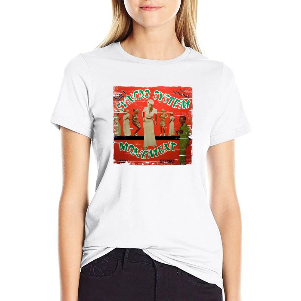 King Sunny Ade Synchro System Album Cover Distressed Image US Size Women Ladies T-shirt
