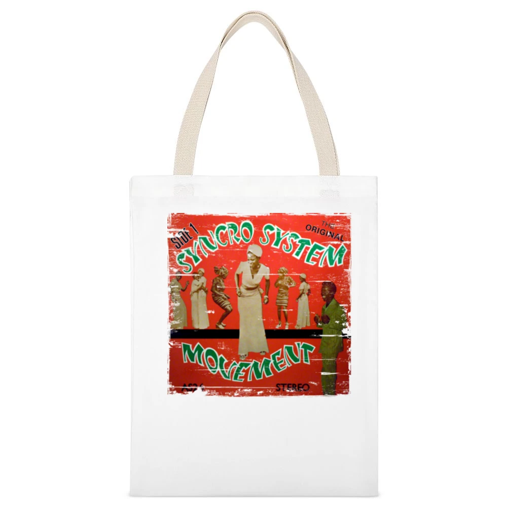 King Sunny Ade Synchro System Album Cover Distressed Image White Canvas Tote Shopping Bag