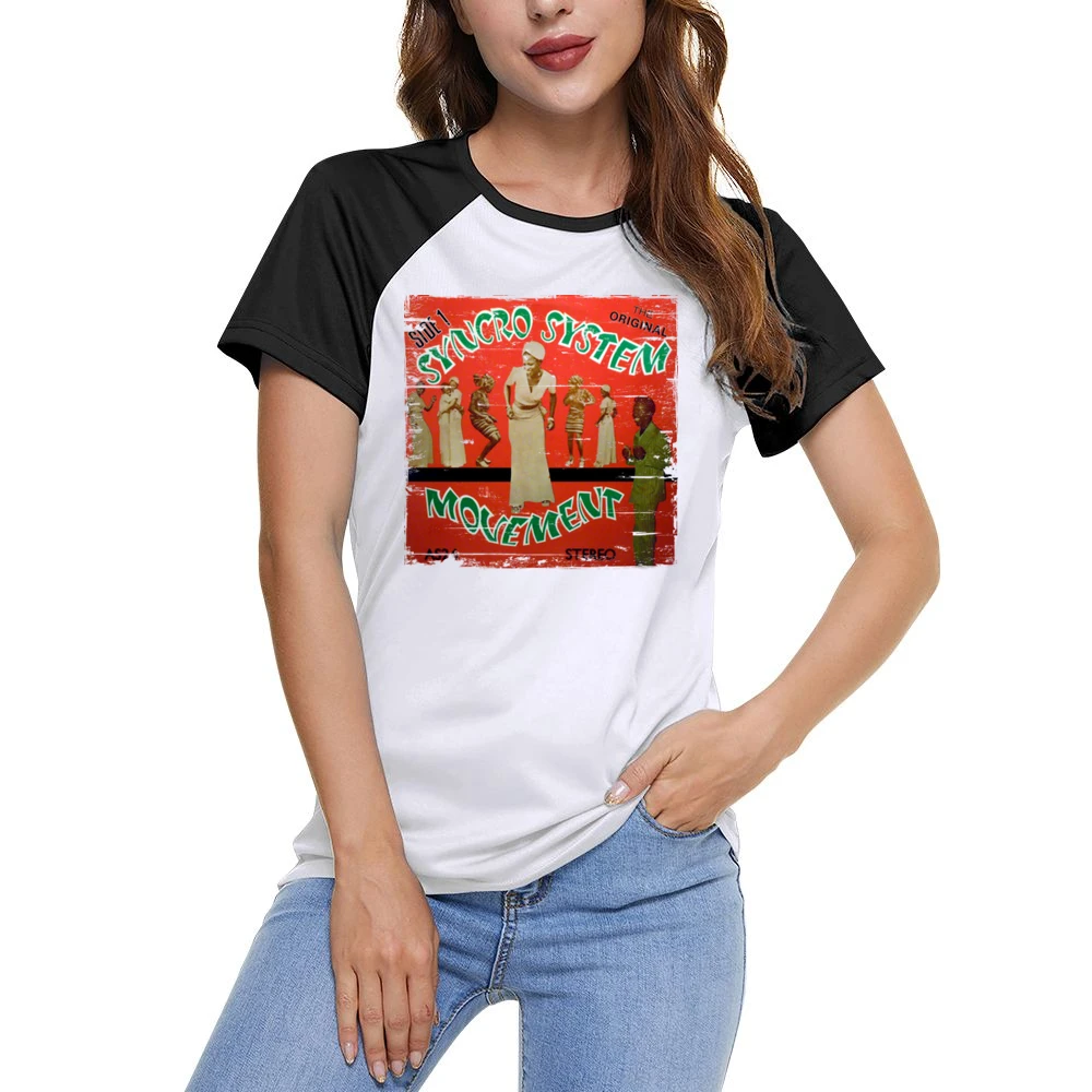 King Sunny Ade Synchro System Album Cover Distressed Image Women Ladies Short Sleeve T-Shirt